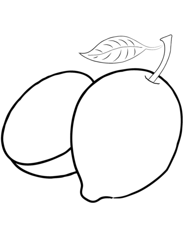 Two Lemons Coloring Page